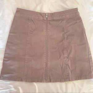 Lavender Gray Zip Denim Skirt